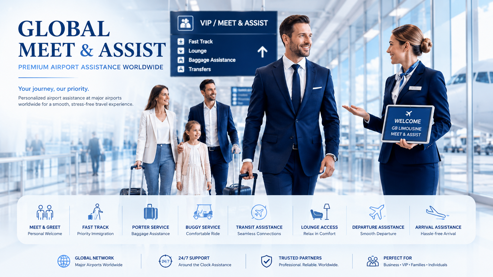 global vip airport ground service by gblimousine and luxii global digital concierge